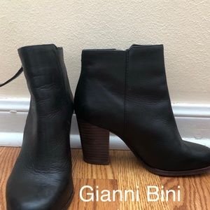 Gianni Bini Black Leather Booties